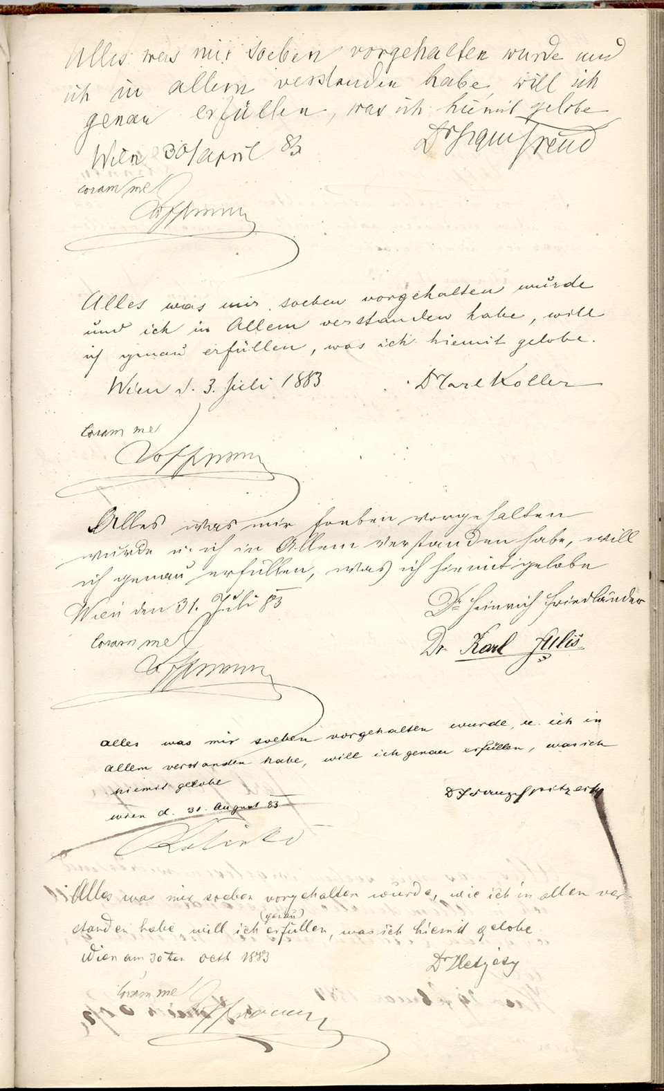 Signed Sigmund Freud Oath