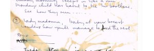 The original lyrics to Lady Madonna in Paul McCartney's hand